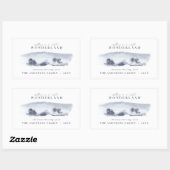 Minimalblauer Weihnachtsfeiertag Rechteckiger Aufkleber (Blatt)