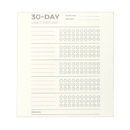 Minimale 30-Tage-Challenge-Habit-Tracker-Design Notizblock
