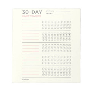 Minimale 30-Tage-Challenge-Habit-Tracker-Design Notizblock