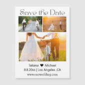 minimale 3-Foto-Collage speichern den Datums-Magne Magnetkarte (Vorderseite)