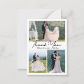 minimale 4 Fotos Collage Hochzeit danke Ihnen stil Mitteilungskarte (Vorderseite)