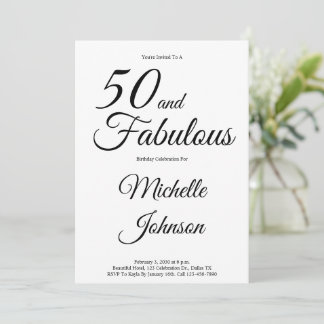Minimale 50 und Fabelhafte 50. Geburtstagsfeier Einladung