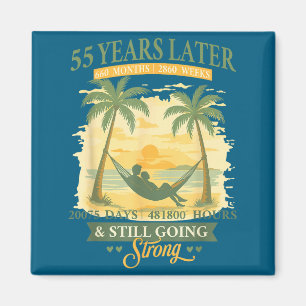 Minimale 55. Hochzeitstag-Strand-Paarung Magnet