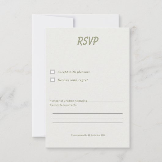 Minimale Abschluss-RSVP-Karte Vorlage (Vorderseite)