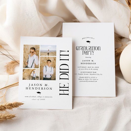 Minimale Absolventen der FotoCollage Einladung