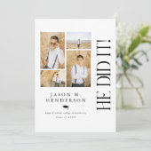 Minimale Absolventen der FotoCollage Einladung (Stehend Vorderseite)