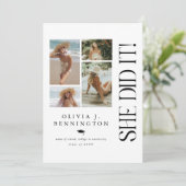 Minimale Absolventen der FotoCollage Einladung (Stehend Vorderseite)