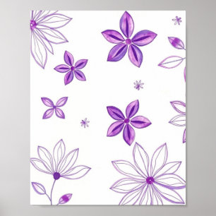 Minimale abstrakte Blumen-Linienkunst-Wandposter Poster