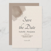 Minimale Abstrakte Bürste und Tintenpatrone Save t Save The Date (Vorne/Hinten)