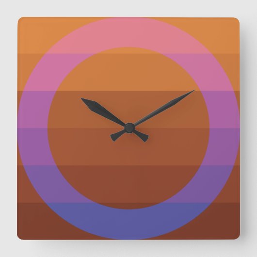 Minimale Abstrakte Farbuhr Quadratische Wanduhr (Vorderseite)