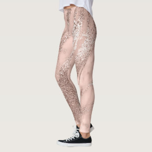 Minimale abstrakte metallische MarmorierungRose Leggings