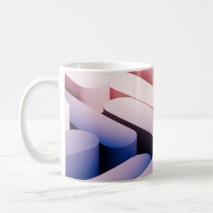 Minimale abstrakte Mockup-Hintergrund. Blau und Ro Kaffeetasse