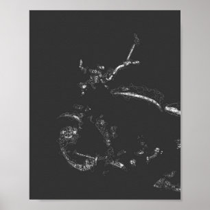 Minimale abstrakte Motorradlinie Poster