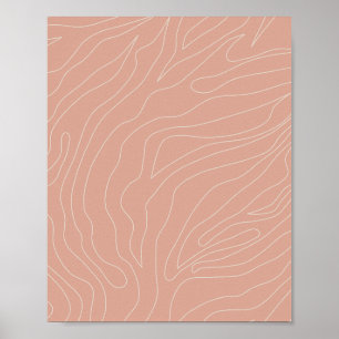 Minimale abstrakte Pfirsich Poster