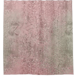 Minimale Abstrakte Rose aus Glas Minze Gold Rosa R Duschvorhang