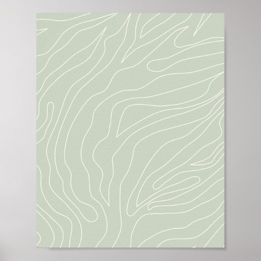 Minimale Abstrakte Sage Green Poster (Vorne)