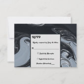 Minimale Abstrakte Schwarz-Weiß-Malerei RSVP Karte (Vorderseite)