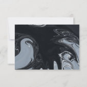 Minimale Abstrakte Schwarz-Weiß-Malerei RSVP Karte (Rückseite)