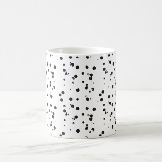 Minimale Abstrakte schwarze Punkte Niedliche Gepun Kaffeetasse (Mittel)