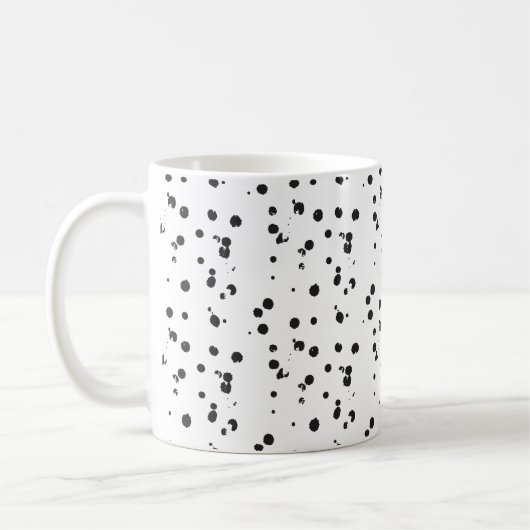 Minimale Abstrakte schwarze Punkte Niedliche Gepun Kaffeetasse (Links)