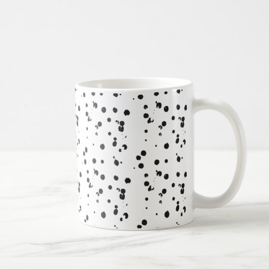 Minimale Abstrakte schwarze Punkte Niedliche Gepun Kaffeetasse (Rechts)