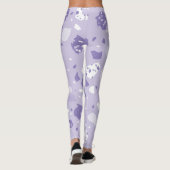 Minimale abstrakte violette Muster Leggings (Rückseite)
