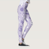 Minimale abstrakte violette Muster Leggings (Rechts)