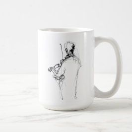 Minimale Abstrakte Violin Player Sketch Kaffeetasse