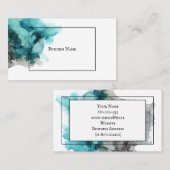 Minimale Abstrakte Visitenkarte - Aquamarines Blau (Vorne/Hinten)