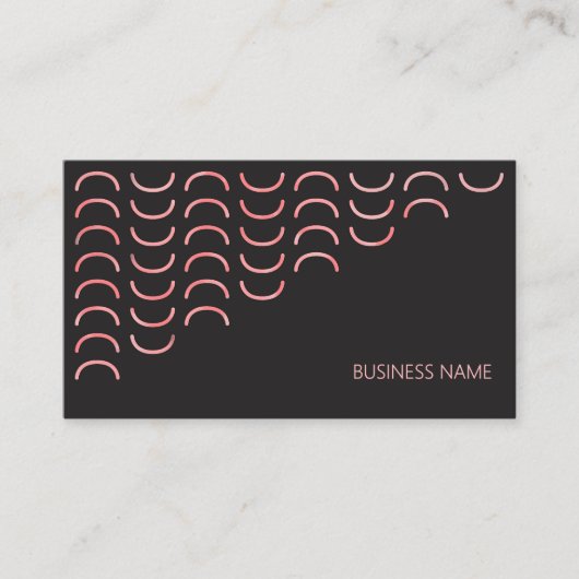 Minimale abstrakte Weibchen schwarz und rosa Visitenkarte (Vorderseite)