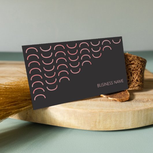 Minimale abstrakte Weibchen schwarz und rosa Visitenkarte