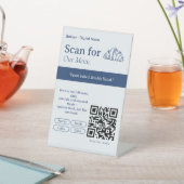 Minimale Abtastung für Menü-QR-Code-Schild | Digit Sockelschild (In SItu)