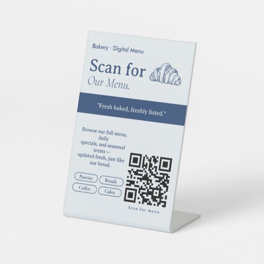 Minimale Abtastung für Menü-QR-Code-Schild | Digit Sockelschild (Vorderseite)