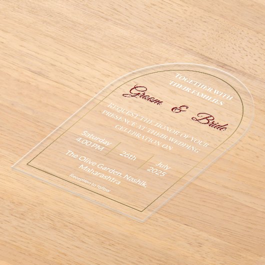 Minimale Akryllische Hochzeitseinladung. Acryleinladungen (Ablage )