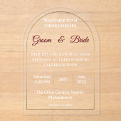 Minimale Akryllische Hochzeitseinladung. Acryleinladungen (Vorderseite)