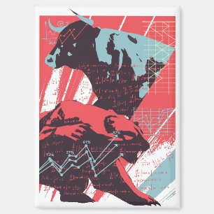 Minimale Aktienmarkt Bull Bear Grafik Magnet