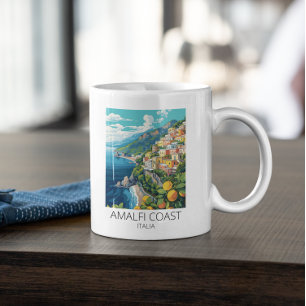 Minimale Amalfi-Küste Italien Vintage-Reise Kaffeetasse