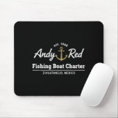 Minimale Andy-Rot-Fischereiboot-Charter Mousepad (Mit Mouse)