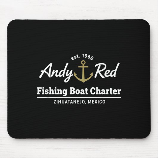 Minimale Andy-Rot-Fischereiboot-Charter Mousepad (Vorne)