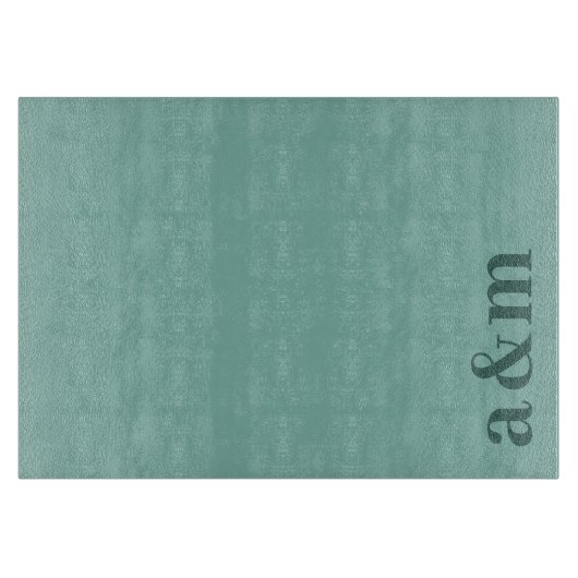 Minimale Anfangsbuchstaben-Monogramm Türkisblau Schneidebrett (Vorderseite)
