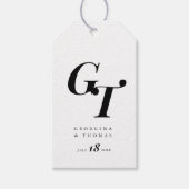 Minimale Anfangswerte | Chic Monogram Black and Wh Geschenkanhänger (Vorderseite)
