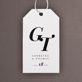 Minimale Anfangswerte | Chic Monogram Black and Wh Geschenkanhänger