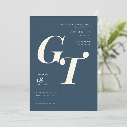 Minimale Anfangswerte | Moderne elegante Hochzeit  (Stehend Vorderseite)