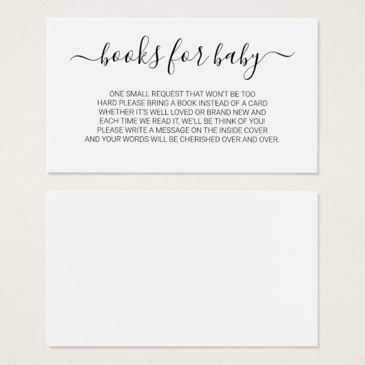 Minimale Anfrage für das Skriptbuch für Babydusche (Vorne & Hinten)