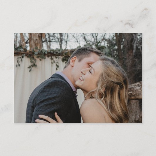 Minimale Angaben zum Foto der Hochzeitswebsite Begleitkarte (Rückseite)