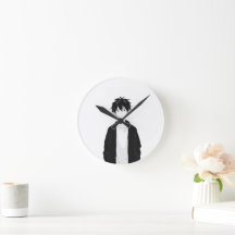 Minimale Anime-Jungen-Wanduhr