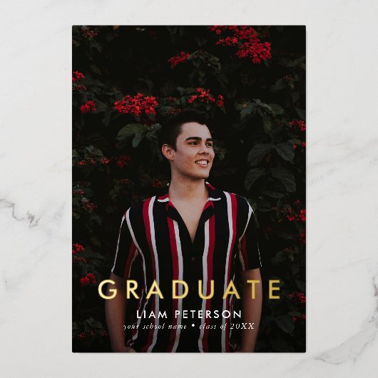 Minimale Ankündigung des modernen Foto Abschluss (Vorderseite)