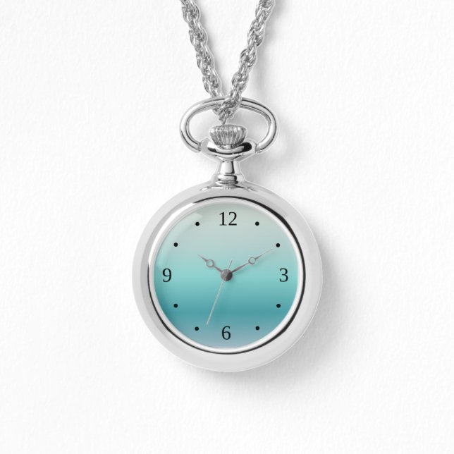 Minimale Anzahl der Aquamarine Gradient Armbanduhr (Vorderseite)