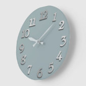 Minimale Anzahl Grau Silber Grau blaue Pastel Große Wanduhr (Winkel)
