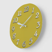 Minimale Anzahl Grau Silver Gray Gelb 3D Mustard Große Wanduhr (Winkel)